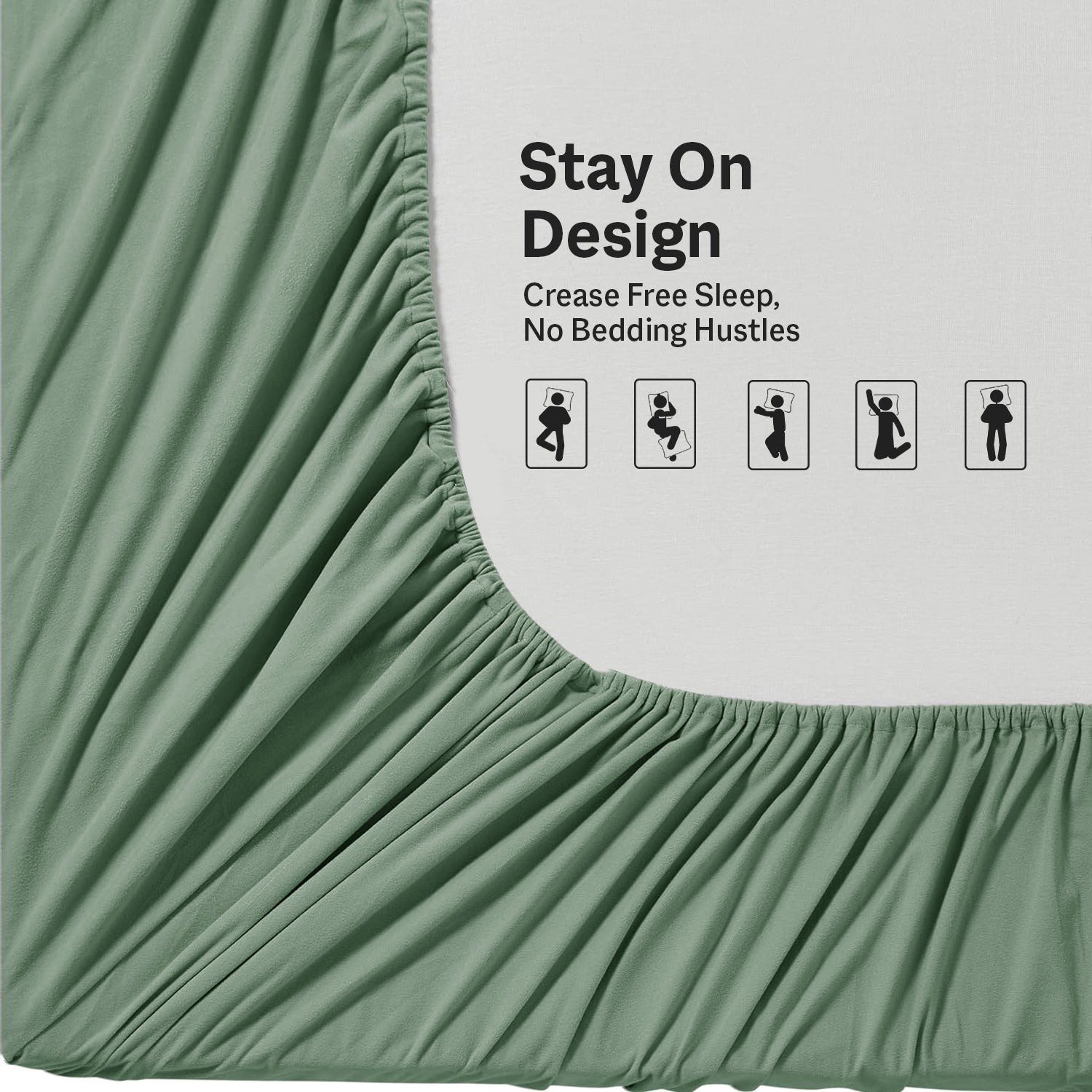 King Size Fitted Bed Sheet with Pillow Covers - Emerald