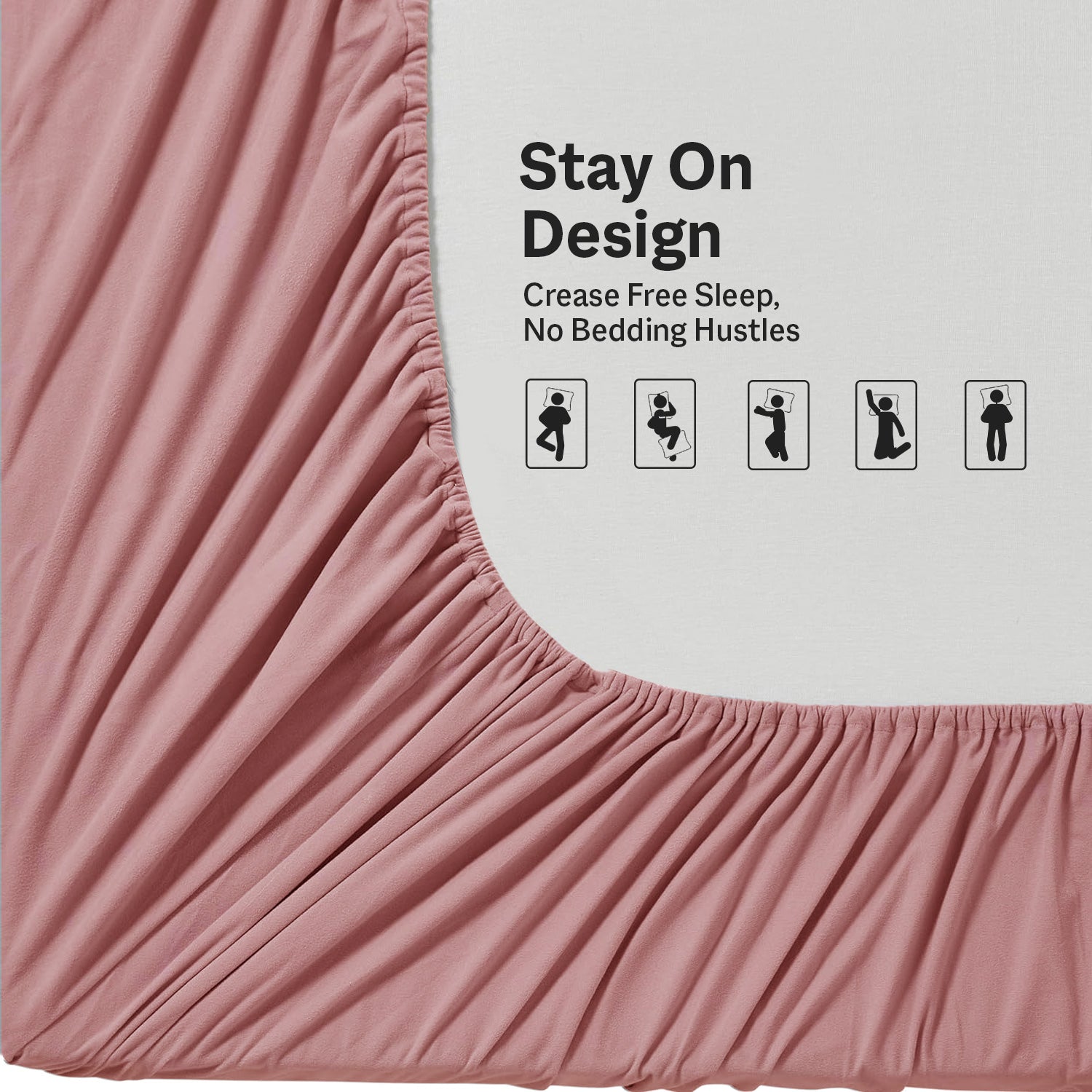 King Size Fitted Bed Sheet with Pillow Covers - Baby Pink