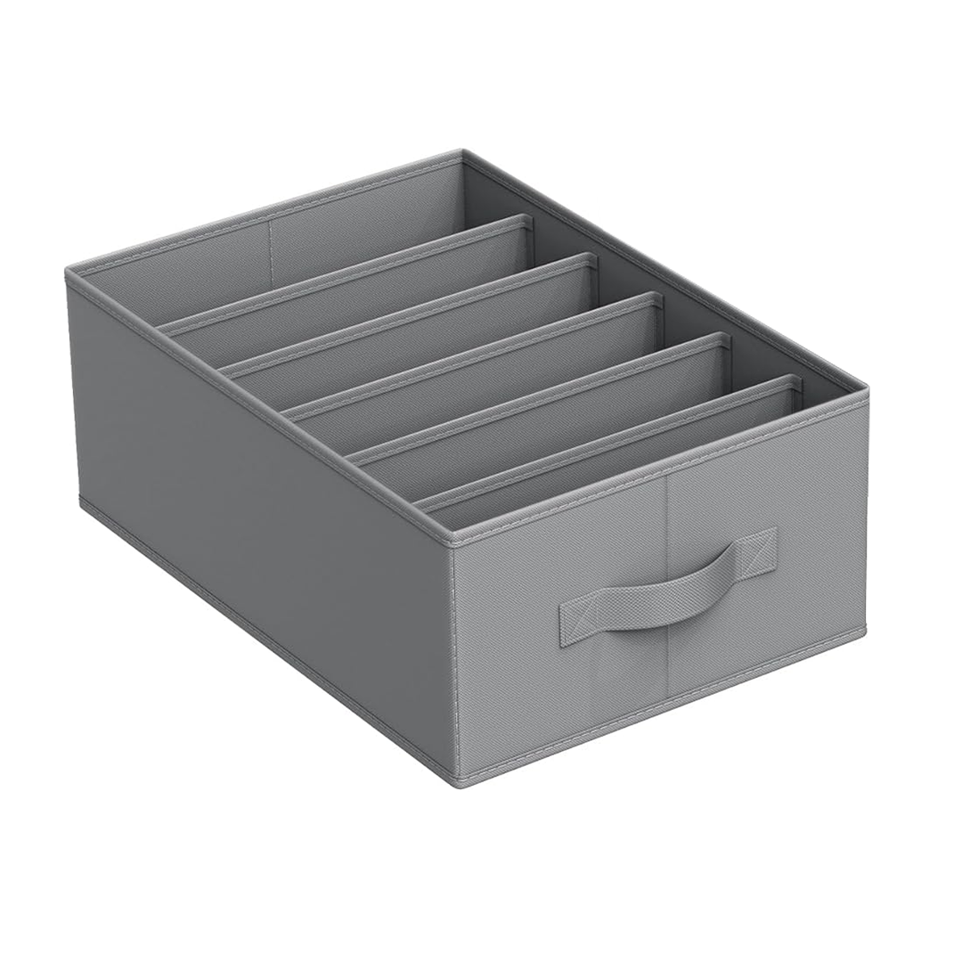 Pack of 3 -  Grid Style Cupboard Clothes Organizer Bag Foldable Storage Boxes with Lids Wardrobe