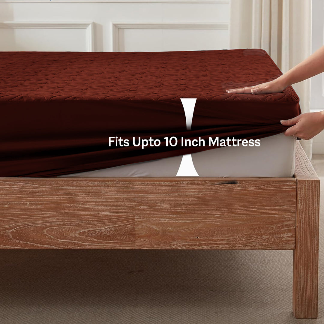 Waterproof Mattress Protector - King Size (72 x 78 Inch) - Maroon