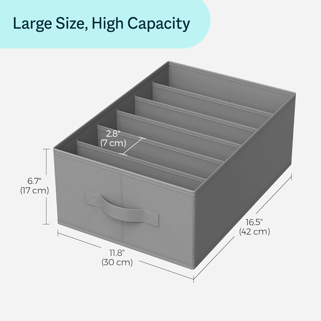 Pack of 3 -  Grid Style Cupboard Clothes Organizer Bag Foldable Storage Boxes with Lids Wardrobe