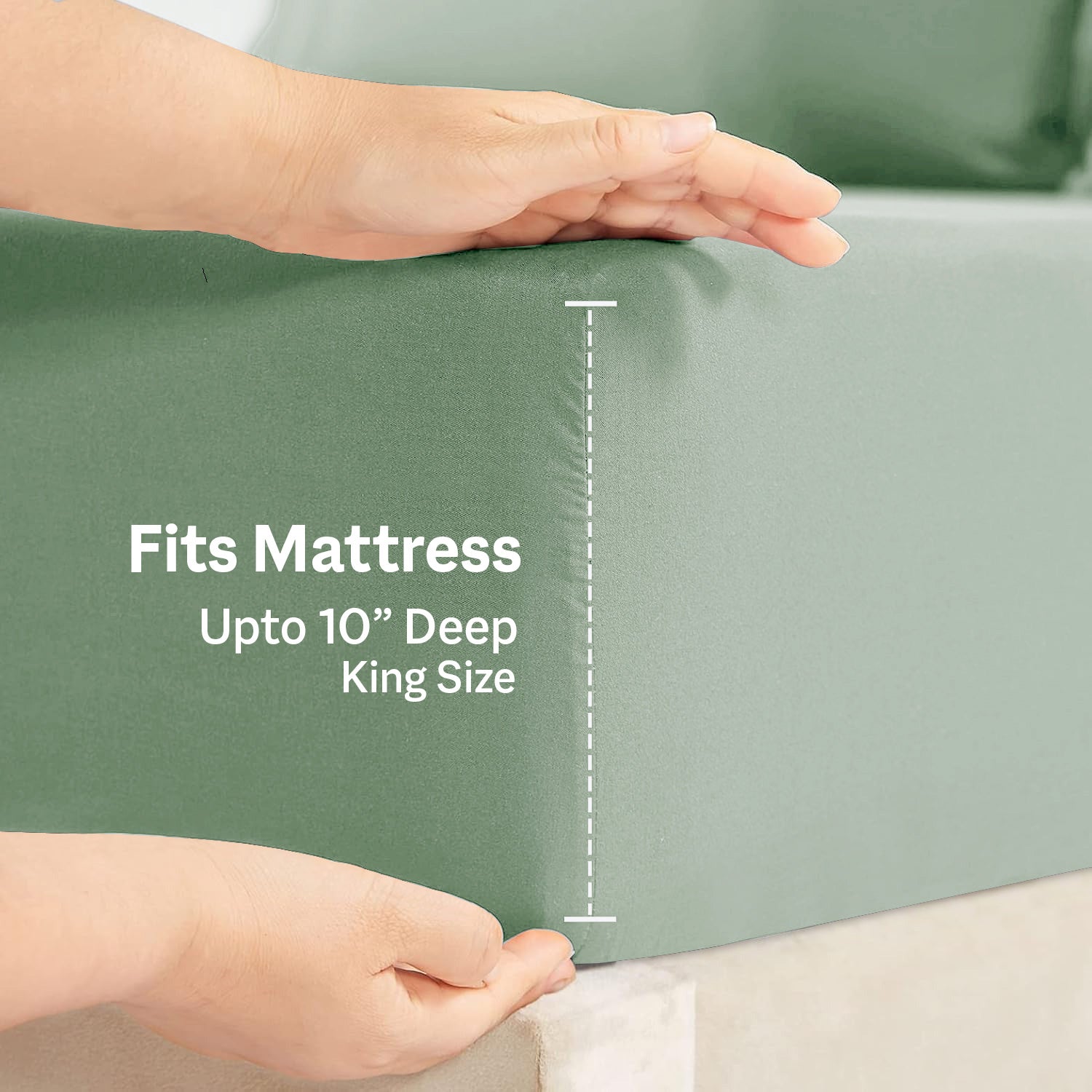 King Size Fitted Bed Sheet with Pillow Covers - Emerald