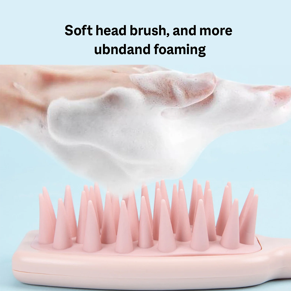 Shampoo Brush with Handle - Hair Scalp Massage Brush for fine Relaxing Bath Experience