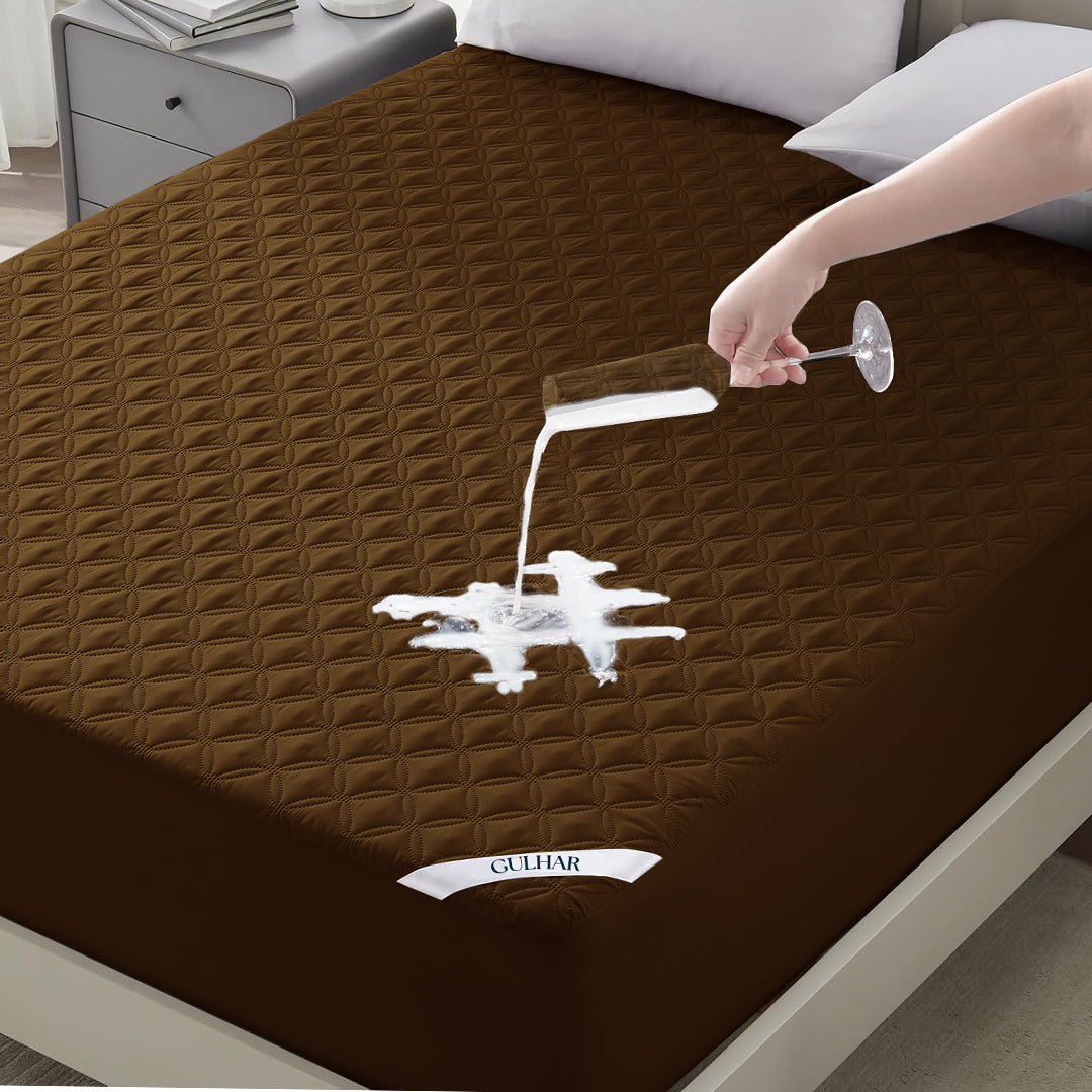 Waterproof Mattress Protector - King Size (72 x 78 Inch) - Brown