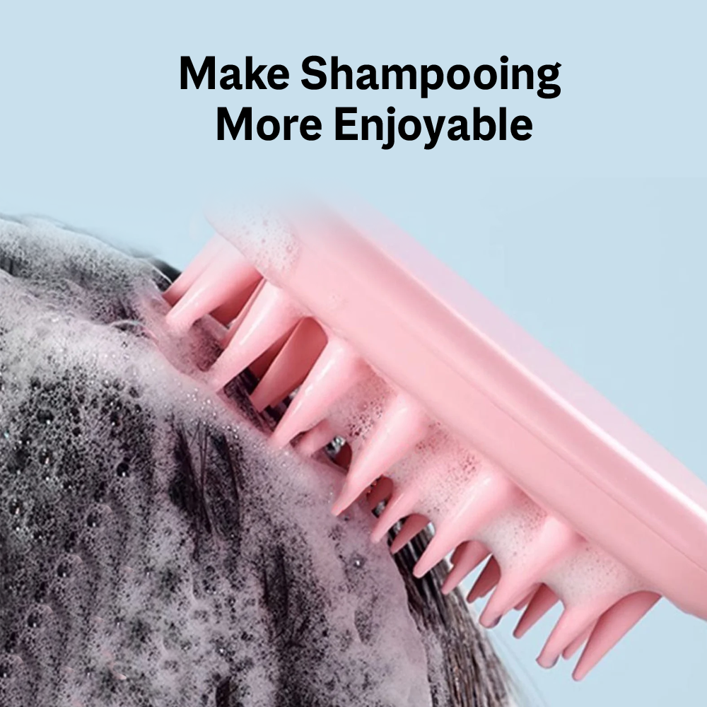 Shampoo Brush with Handle - Hair Scalp Massage Brush for fine Relaxing Bath Experience