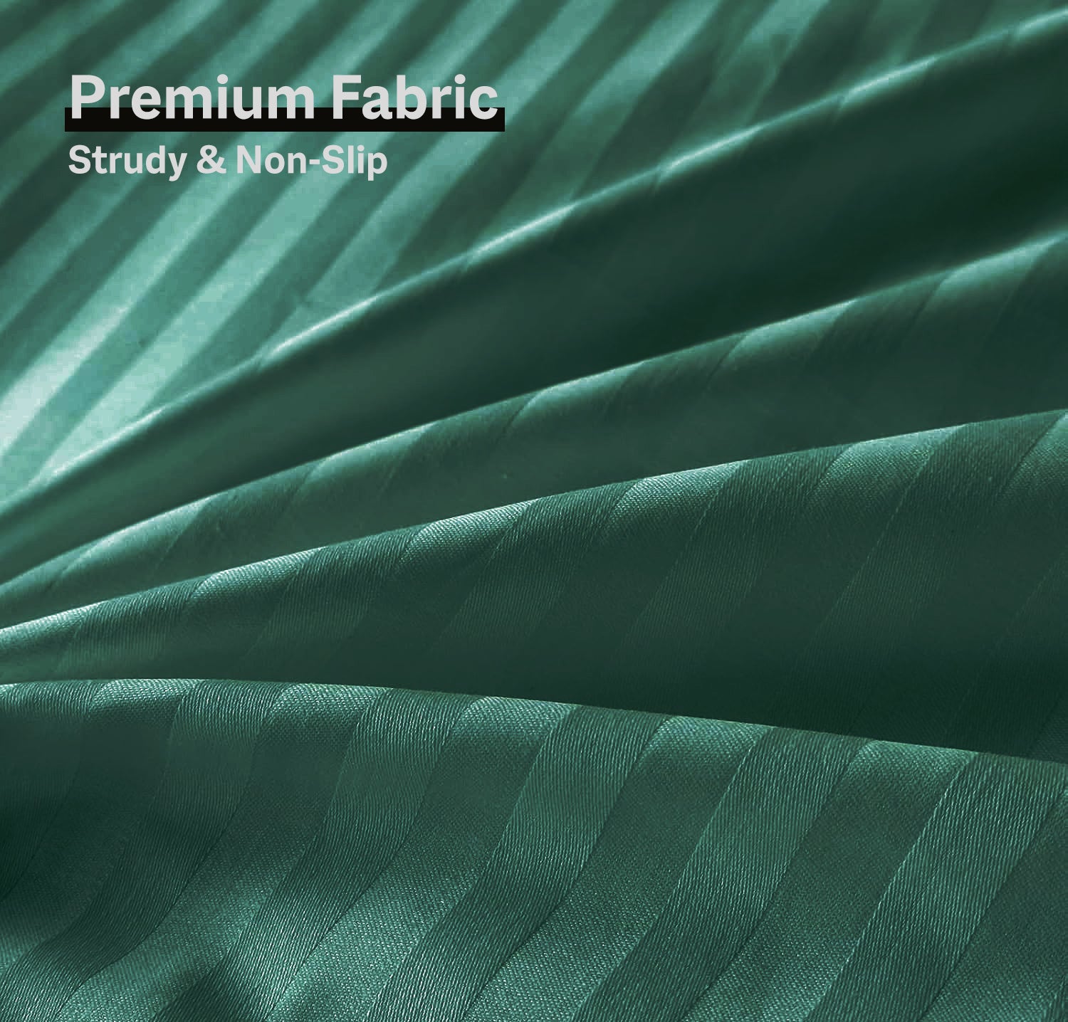 6Pcs Satin Stripes Duvet Cover Set - Green