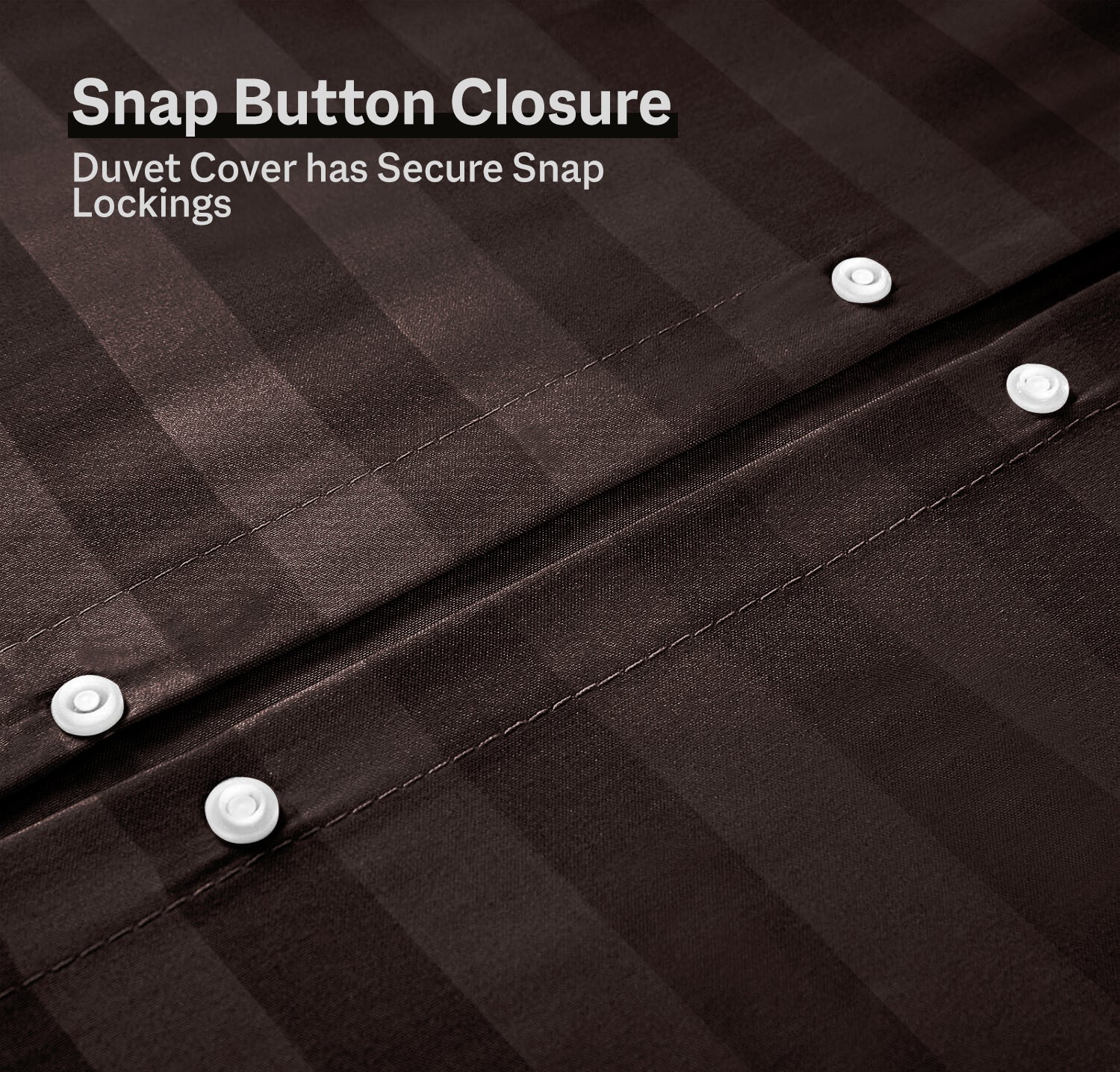 6Pcs Satin Stripes Duvet Cover Set - Brown